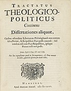 Benedictus de Spinoza - Tractatus theologico-politicus continens dissertationes aliquot, Hamburg, Henricus Künrath, 1670.jpg