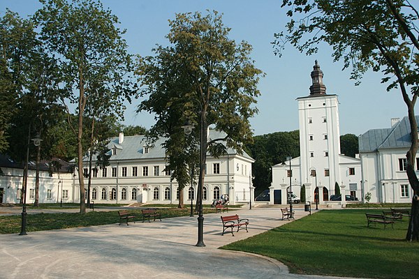 Castle tower and the regional museum at the Radziwiłł park in Biała Podlaska