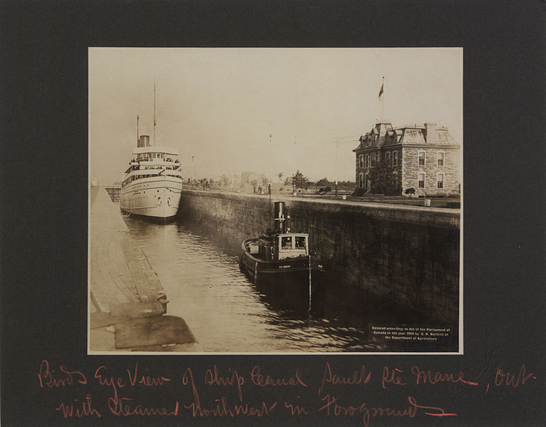 File:Bird's Eye View of the American Locks, Salut Ste Marie, Ont (HS85-10-17520).jpg