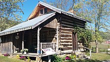 Birthplace log cabin of A.P. Carter at the Carter Fold at Maces Springs, Virginia near Hiltons, Virginia. Birthplace log cabin of A.P. Carter at the Carter Fold at Maces Springs, Virginia now Hiltons, Virginia.jpg