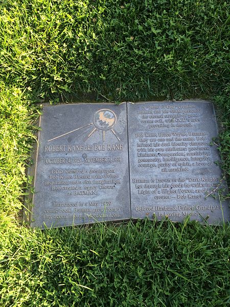 Grave of Bob Kane, at Forest Lawn Hollywood Hills