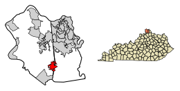Locatie van Walton in Boone County, Kentucky.