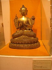 An Indian Buddha, seated with legs crossed Buddhist bronze sculpture NMND.JPG