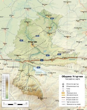 Община Угырчин на карте