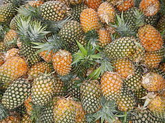 Pineapples in a market in Laguna