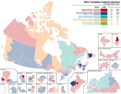 Carte des résultats des élections canadiennes 2021 Gains.svg