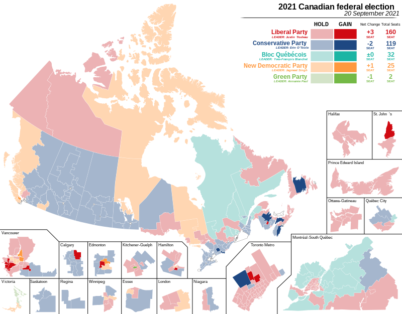 Canada Election 2021 Results Map Gains.svg