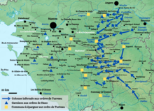 Carte de la Vendée militaire en janvier 1794.