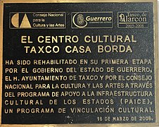 Placa conmemorativa.