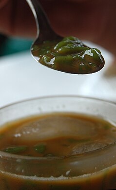 Cendol in Indonesia refer to the green jellies