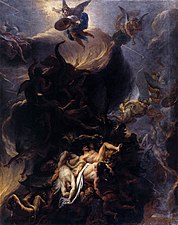 Charles Le Brun, La Chute des anges rebelles, avant 1685.