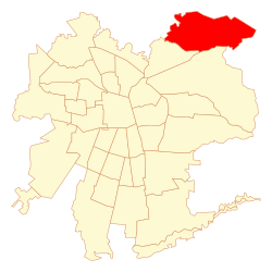 Map of Lo Barnechea commune in Santiago Metropolitan Region