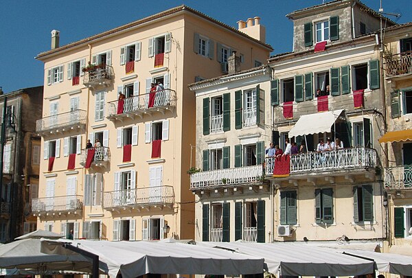 Typical houses of Corfu city.