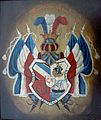 Grand coat of arms of Corps Masovia with flags