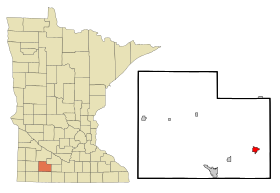 Cottonwood County Minnesota Incorporated and Unincorporated areas Mountain Lake Highlighted.svg