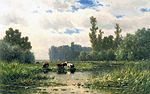 Koeien aan de waterkant, Willem Roelofs