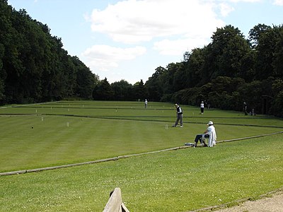 Croquet Practice in Highlands Park, Nottingham The Nottingham Croquet Club plays on these lawns, situated on the southern edge of the main campus of the University of Nottingham.