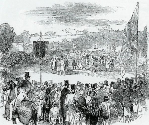 Cutting of the first sod at Etruria