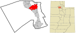 Davis County Utah incorporated and unincorporated areas Layton highlighted.svg