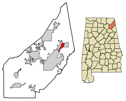 Location of Valley Head in DeKalb County, Alabama.