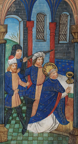 Ilustracija iz angleške Book of Hours okoli 1390, Narodna knjižnica v Walesu