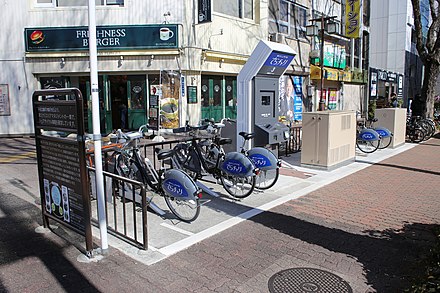 Bike-sharing station in Nagoya