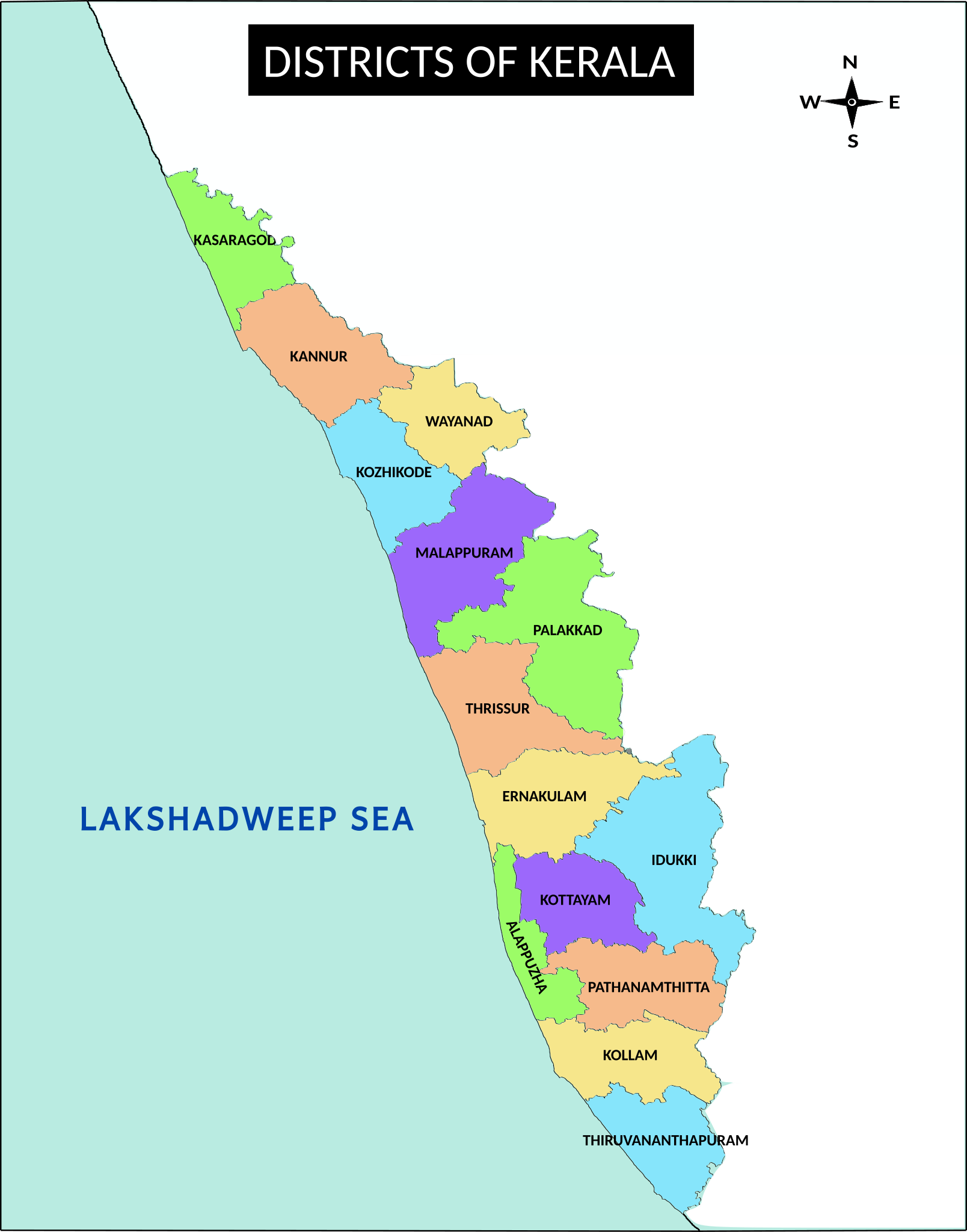 kerala district map