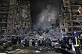 Raķešu triecienā 14. janvārī sagrautā dzīvojamā māja Dņipro, kurā gāja bojā vairāk nekā 30 cilvēki