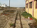 Entroncamento na linha do minicomboio da Caparica, na praia da Foz do Rego