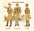 Organizations of Nazi Germany (Soviet wall chart 1936, detail: Hitler Youth uniforms)