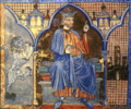 Miniatura del Tumbo A (còdex del s. XIII) de la Catedral de Santiago de Compostel·la