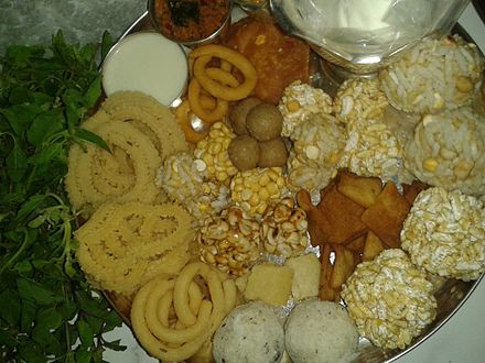 Traditional festive food shared on Krishna Janmashtami