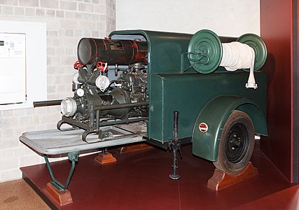 Fire engine on a trailer Metz 1939 Feuerwehrmuseum Salem