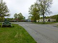 Fox Hill Elementary School, located at the intersection of Fox Hill Road and Westwood Street in Burlington, Massachusetts. West side of building, as viewed from intersection, shown.