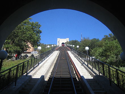 Funicular in Vladivostok leading to the Eagle's Nest hill