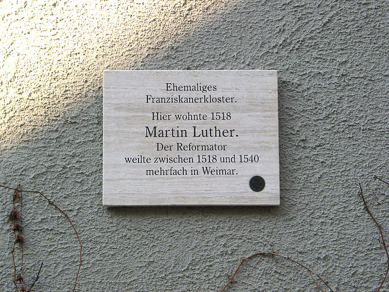 File:Gedenktafel am ehemaligen Franziskanerkloster in Weimar.jpg