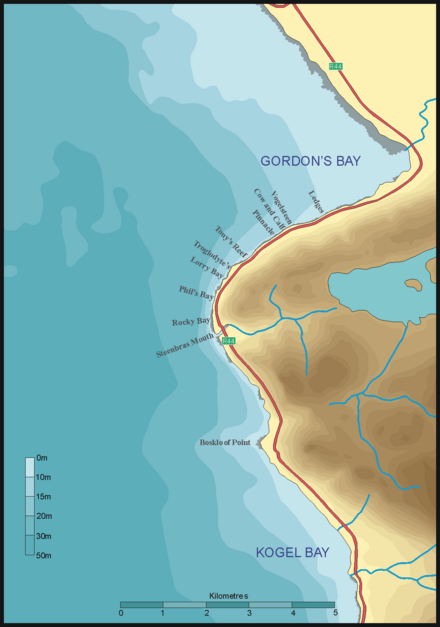 Dive sites of the Gordon's Bay area