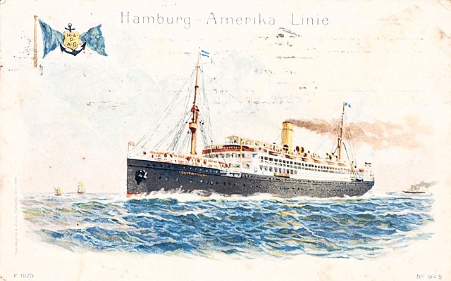 Postcard from the Hamburg-American Line steamship König Friedrich August, issued 1911