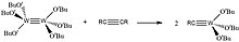 Hexa(tert-butoxy)ditungsten(III) reacting with alkyne. Hexa(tert-butoxy)ditungsten(III) reacting with alkyne.jpg