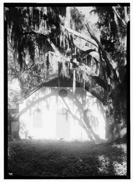 File:Historic American Buildings Survey Photographer Thomas T. Waterman June 1939 VIEW FROM WEST - Strawberry Chapel, Cooper River, West Branch, Cordesville, Berkeley County, SC HABS SC,8-CORD.V,2-1.tif