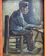 Peasant, sitting at the table