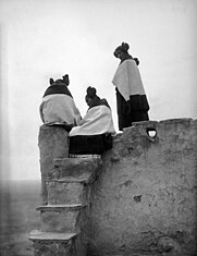 Hopi girls watching Pueblo dancers below, 1906 Hopi, Watching the Dancers.jpg