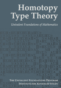 Copertina del libro Homotopy type theory Univalent Foundations of Mathematics.