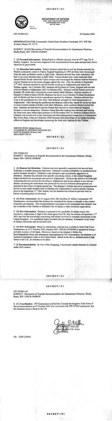 ISN 86's Shafiq Rasul Guantanamo detainee assessment ISN 00086, Shafiq Rasul's Guantanamo detainee assessment.pdf