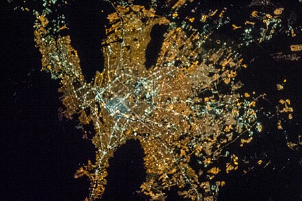 Monterrey metropolitan area at night from ISS