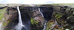 Islandia Haifoss Waterfall Panorama 2005-08-03.jpg