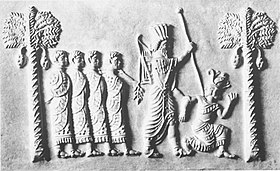 Inarus and possible Greek generals as prisonners, seized by Artaxerxes I.jpg