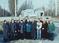 A gate in Pripyat city, 2000