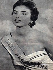 Isabel ''La Coca'' Sarli, Kislinger's successor in the 1955 miss universe. Isabel Sarli Miss Argentina 1955.jpg