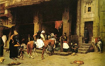 Jean-Léon Gérôme: A Street Schene, Albanian Patrol in Cairo, ca. 1870.